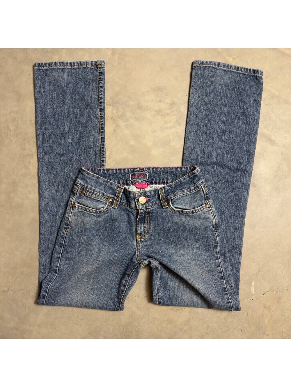 Wrangler Premium Patch Bootcut Jeans Womens 5/6 x 34 Blue